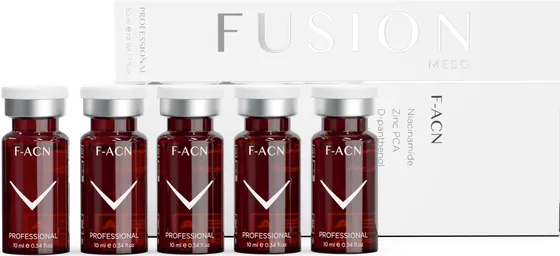 Fusion Meso F-ACN Akne Kokteyli kutu ve flakonlar