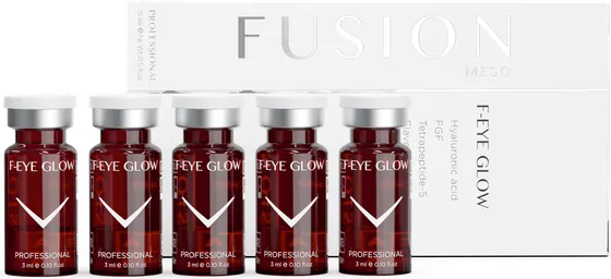 Fusion Meso F-EYE GLOW Göz Altı Aydınlatma Kokteyli kutu ve flakonlar