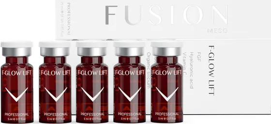 Fusion Meso F-GLOW LIFT Işıltı Lifting Kokteyli kutu ve flakonlar