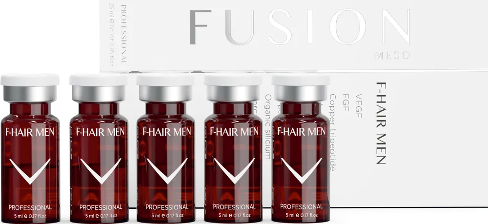 Fusion Meso F-HAIR MEN – Büyüme Faktörlü Saç Kokteyli, 5 x 5 ml kutu