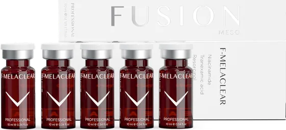 Fusion Meso F-MELACLEAR Melazma Kokteyli kutu ve flakonlar