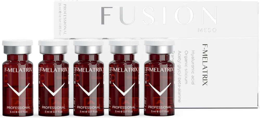 Fusion Meso F-MELATRIX – Pigmentli Akne İzi Kokteyli, 5 x 5 ml kutu